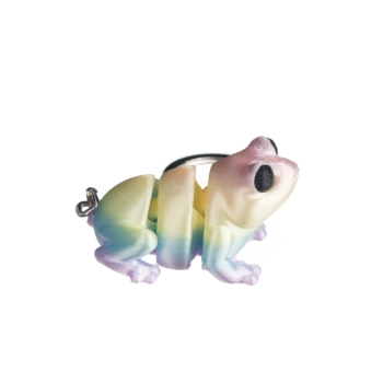 Żaba tęczowa pastelowa - brelok do kluczy